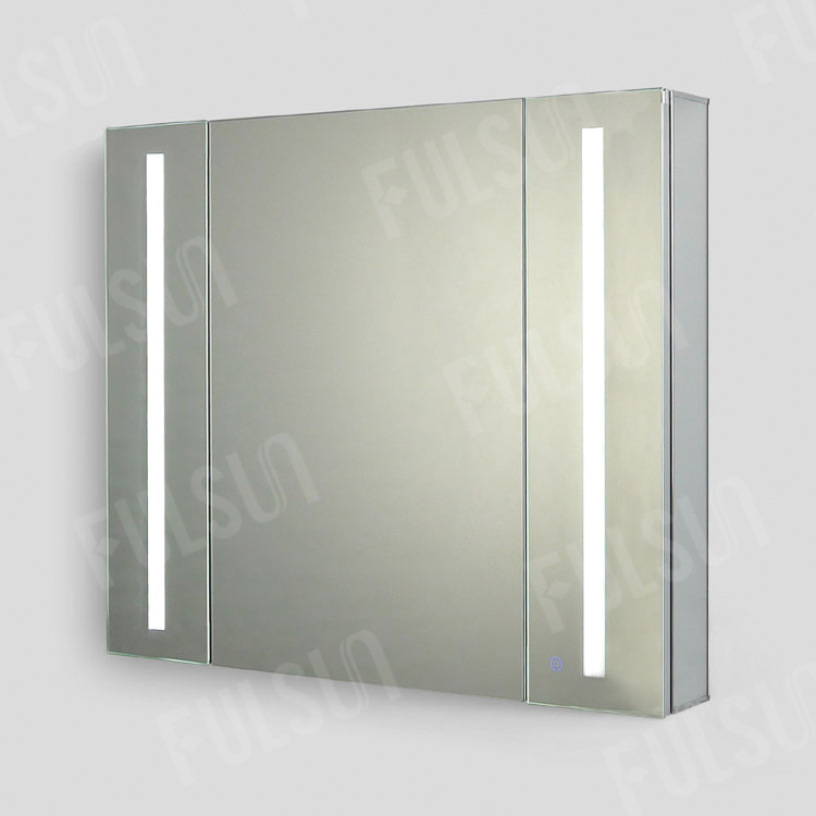 ALI9580  Aluminum Mirror Cabinet，Double Door with LED light