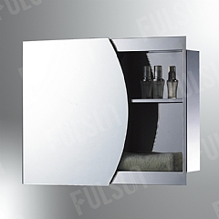 Stainless steel cabinet with sliding mirror door