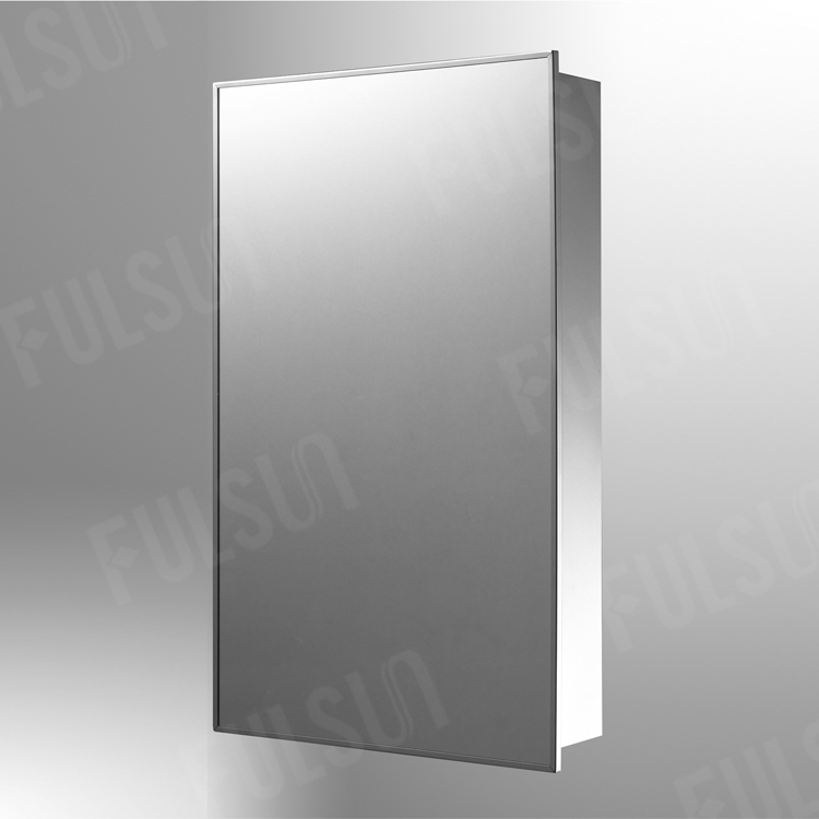 Stainless steel cabinet with thick S/S framed mirrored door