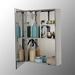 Mirror Cabinet with Stainless Steel Plate backed Door and Multi-shelves