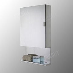Stainless Steel Mirror Cabinet With Open Shelf
