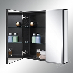 Aluminum Mirror Cabinet,BI-view,Black