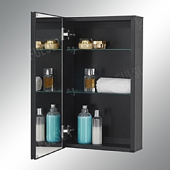 Aluminum Mirror Cabinet, Single Door,Black