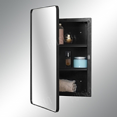 Plastic Medicine Cabinet,with Black Round Corner Frame